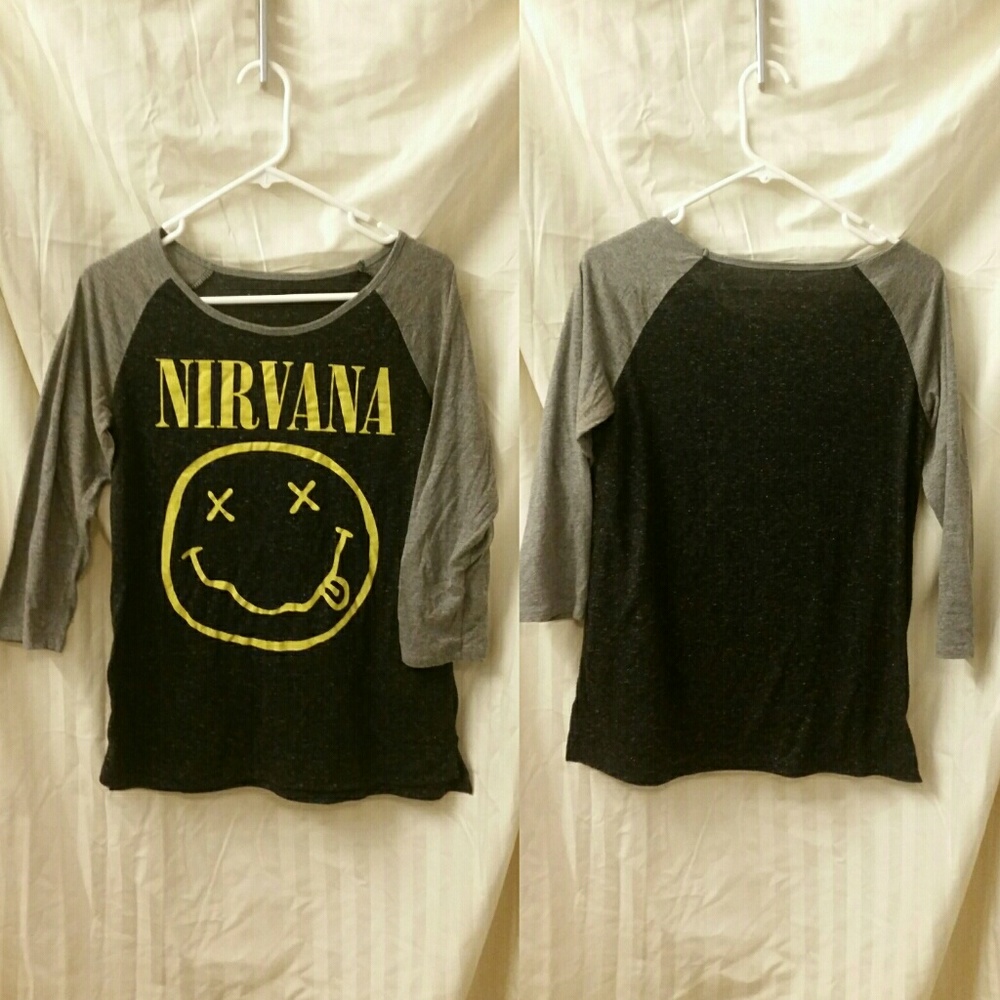 Nirvana 3/4 Sleeve Baseball Tee M